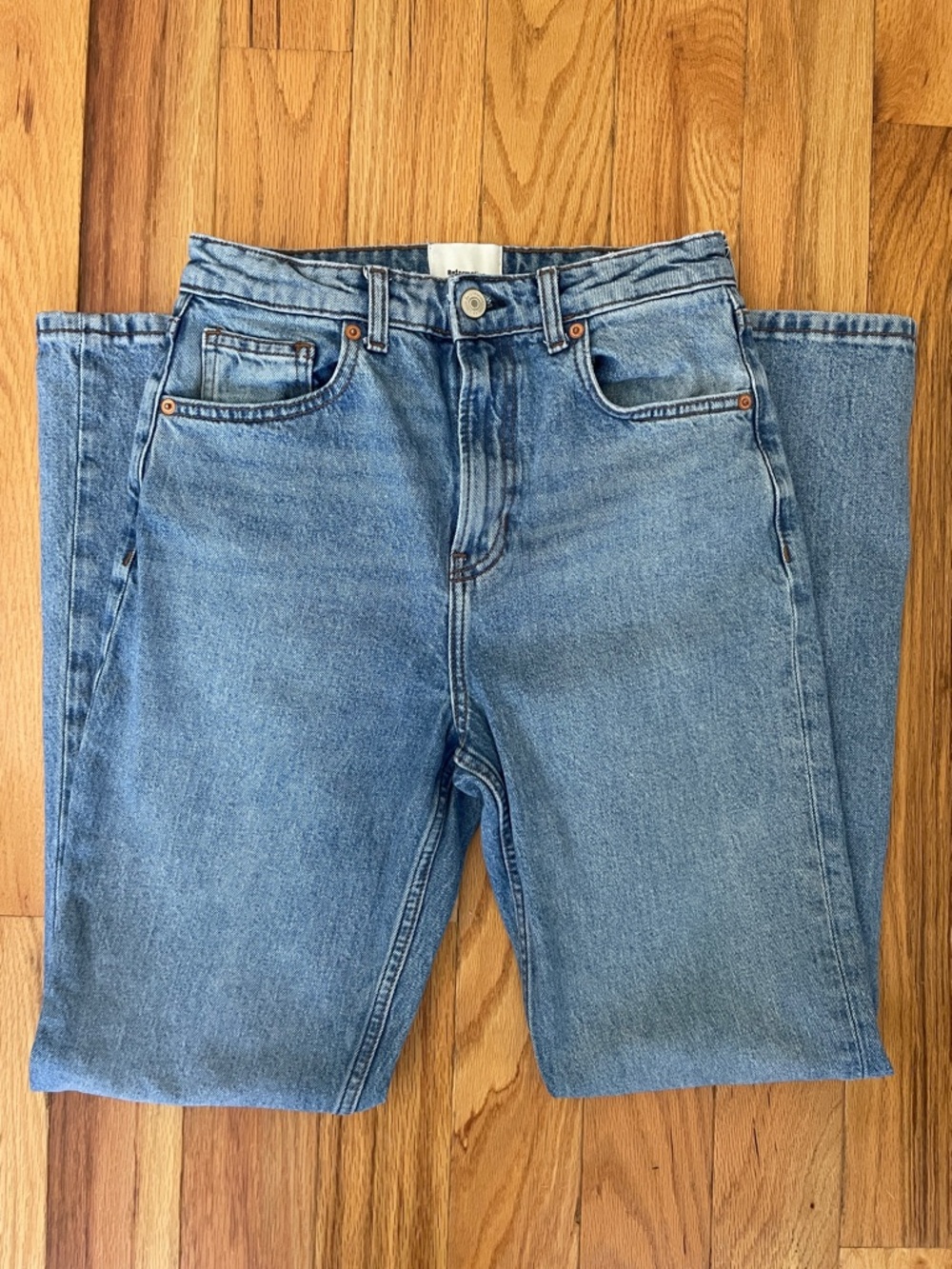 REFORMATION Jeans Jax Stretch High Rise Straight Blue Size 27